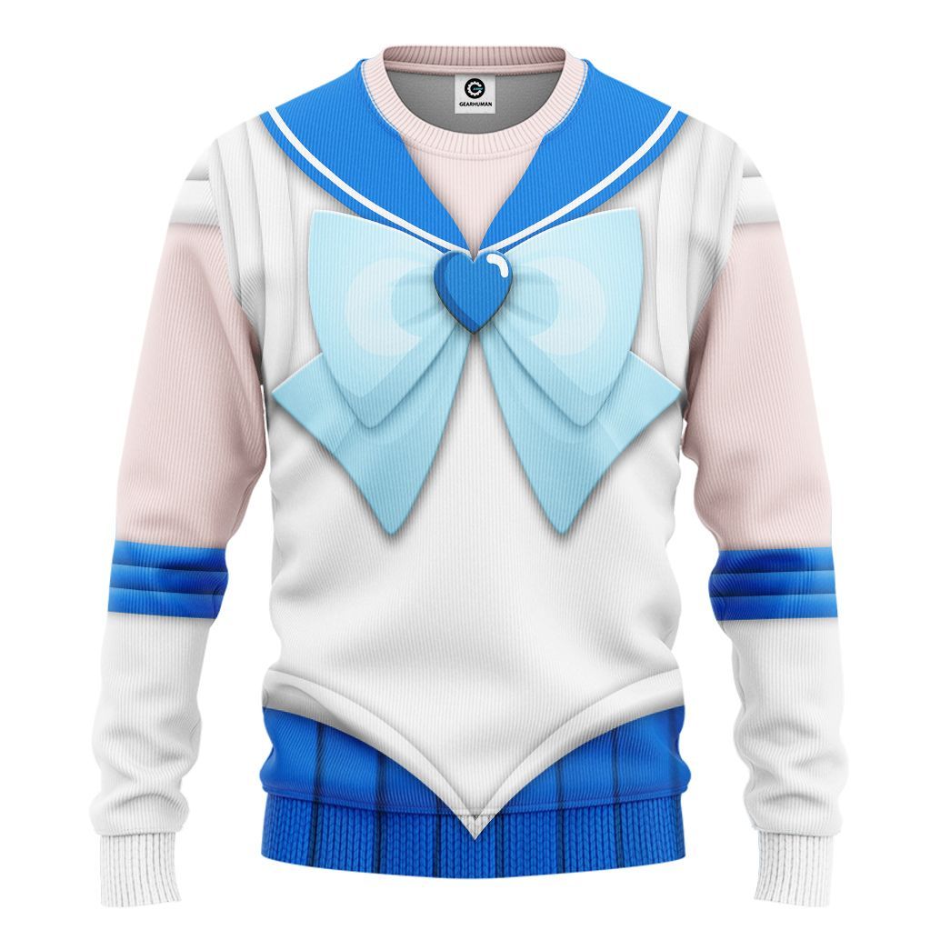 Gearhuman 3D Sailor Mercury Custom Tshirt Hoodie Apparel CC15122 3D Apparel Long Sleeve S 