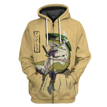 Gearhumans 3D Samurai Frog Custom Hoodie Apparel