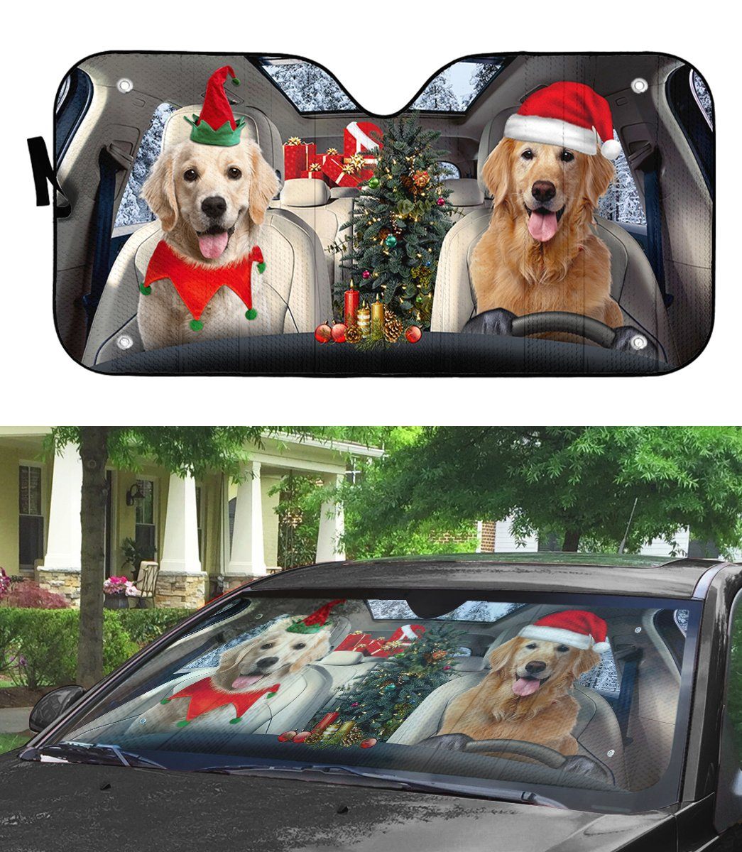 Golden retriever shop car sun shade