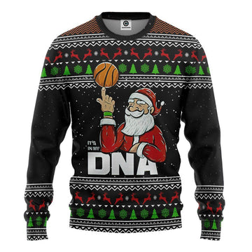 Gearhumans 3D Santa Claus 25 Basketball Christmas Ugly Sweater Custom Tshirt Hoodie Apparel