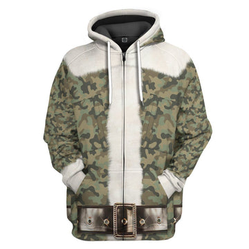 Gearhumans 3D Santa Claus Camouflage Custom Hoodie Apparel