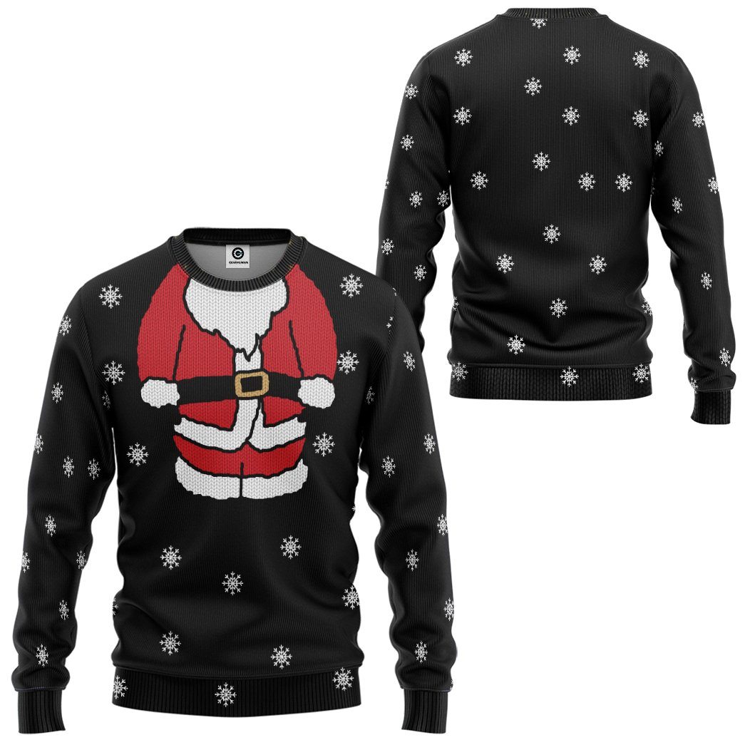 Gearhuman 3D Santa Claus Christmas Custom Tshirt Hoodie Apparel GC15105 3D Apparel 