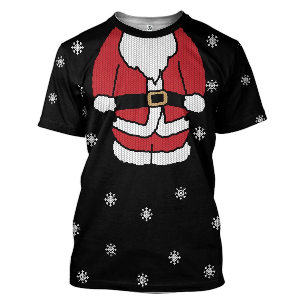 Gearhuman 3D Santa Claus Christmas Custom Tshirt Hoodie Apparel GC15105 3D Apparel T-Shirt S 