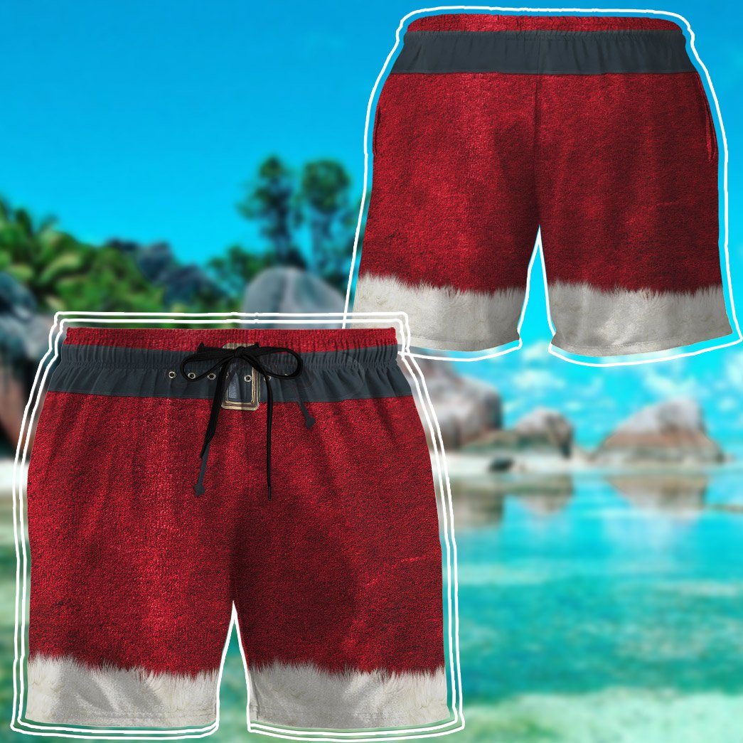 Gearhuman 3D Santa Claus Custom Beach Short Swim Trunk GW12109 Men Shorts 