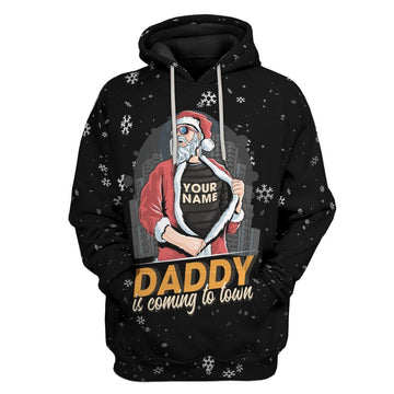 Gearhumans 3D Santa Claus is coming to town Custom Hoodie Apparel