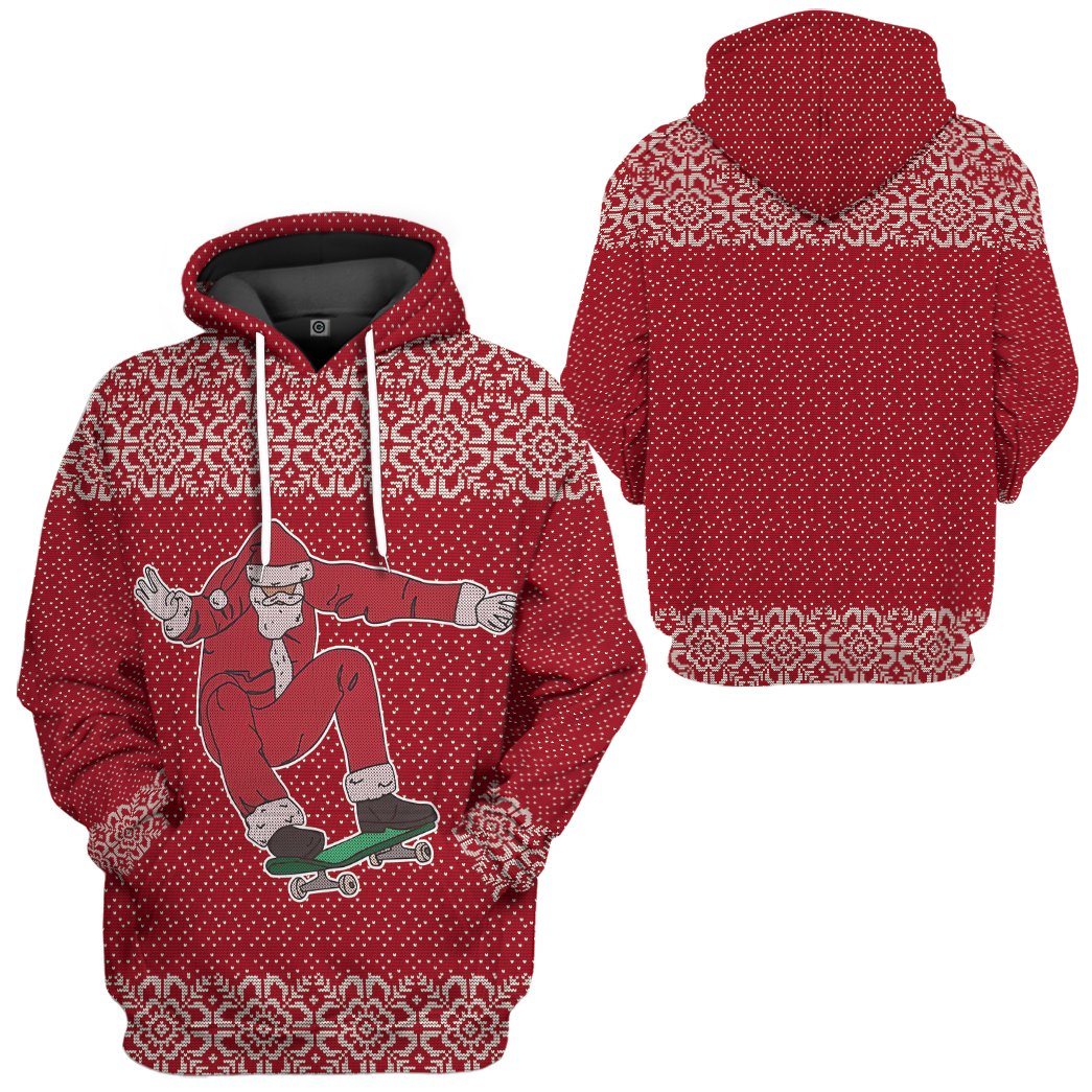 Gearhuman 3D Santa Claus Jolly Ugly Sweater Custom Hoodie Apparel GC06103 3D Apparel 