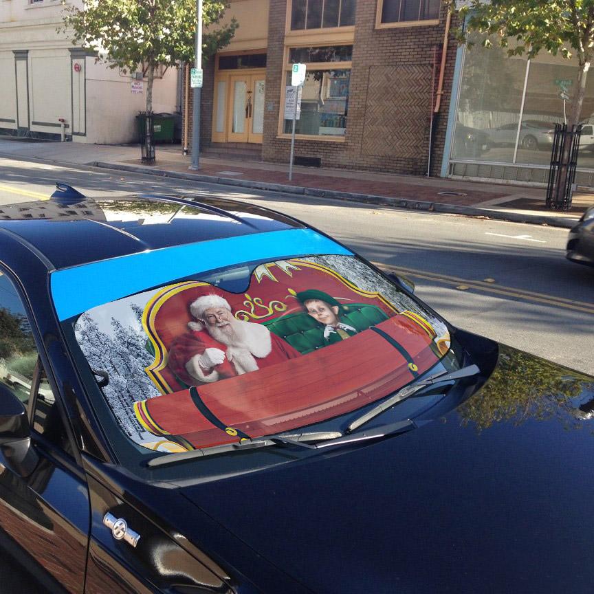 Gearhuman 3D Santa Claus Sleigh Custom Car Auto Sunshade GW06105 Auto Sunshade 