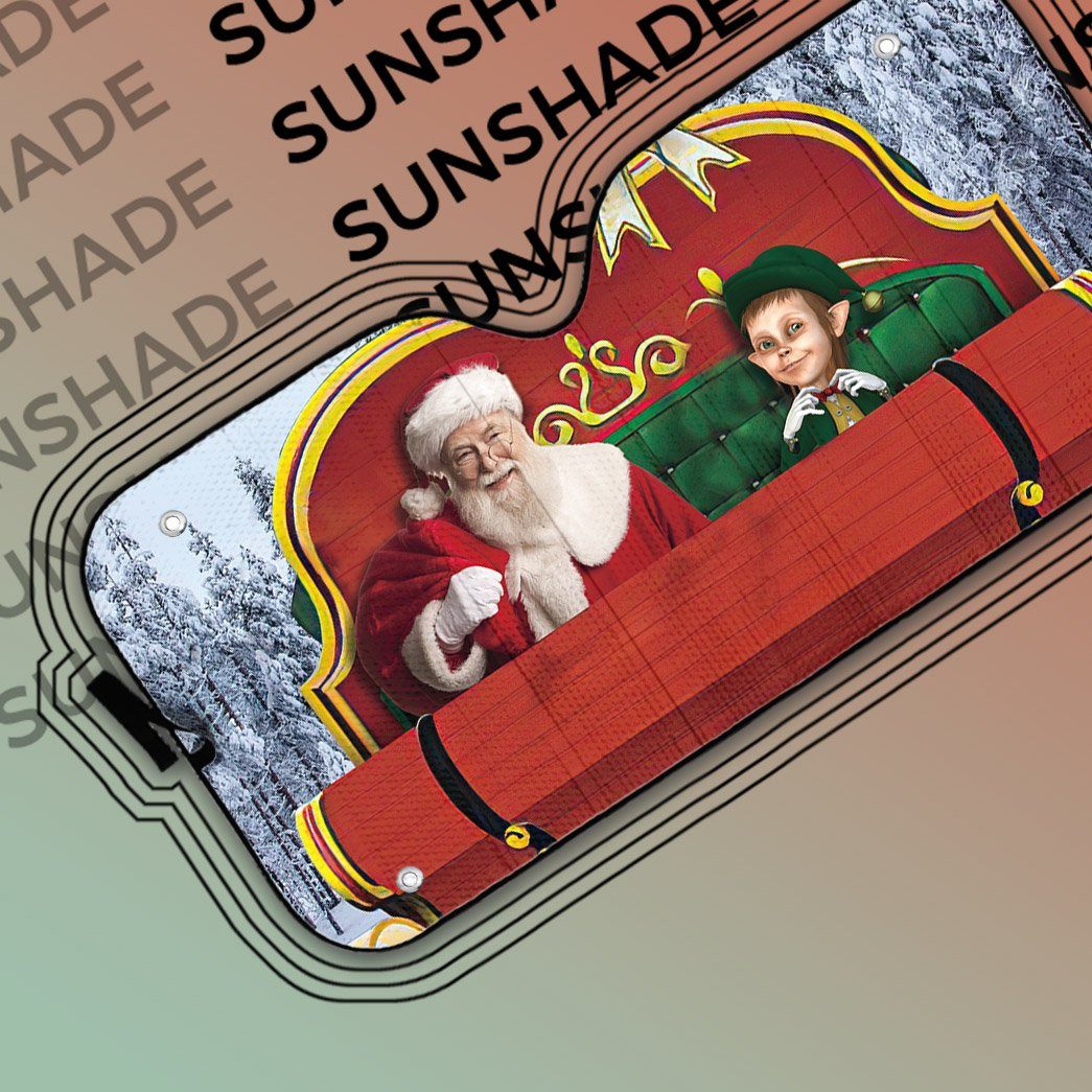 Gearhuman 3D Santa Claus Sleigh Custom Car Auto Sunshade GW06105 Auto Sunshade 
