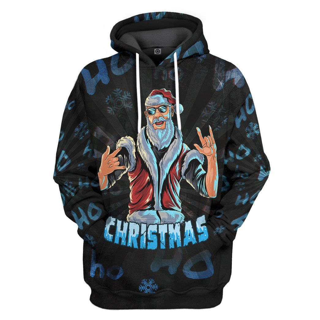 Gearhuman 3D Santa Crazy Custom Hoodie Apparel GJ07104 3D Apparel Hoodie S 