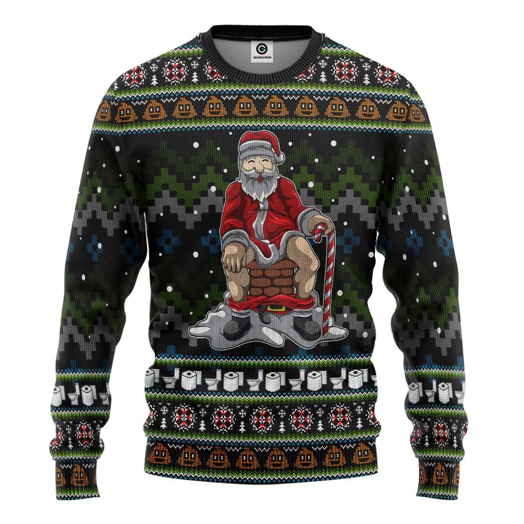 Santa pooping hotsell down chimney sweater