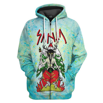 Gearhumans 3D Satan Claus Custom Hoodie Apparel