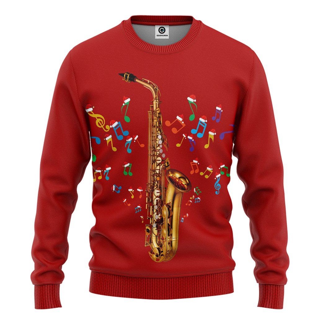 Gearhuman 3D Saxophone Custom Tshirt Apparel GX03115 3D Apparel Long Sleeve S 