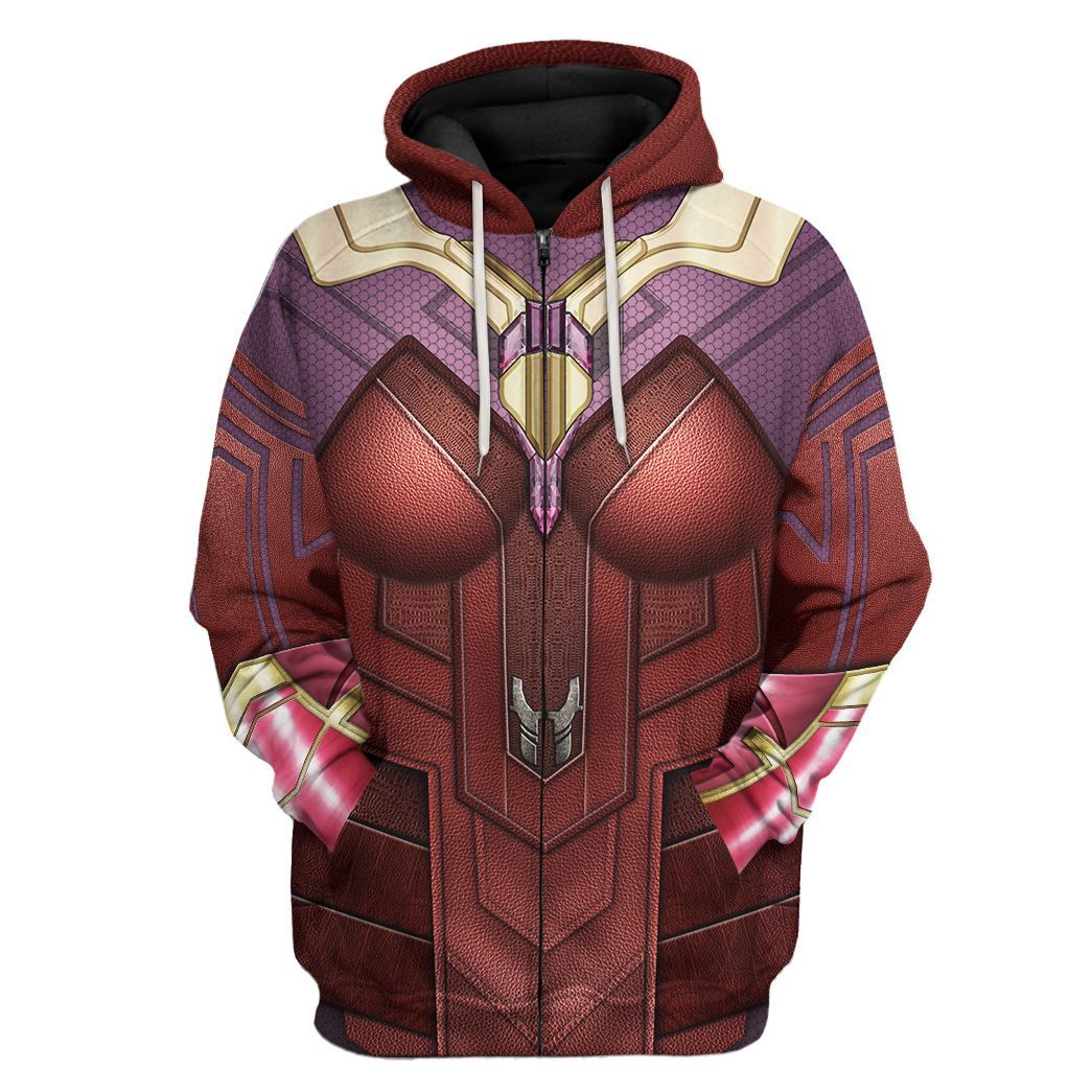 Gearhuman 3D Scarlet Witch Costume Custom Tshirt Hoodie Apparel CW17121 3D Apparel Zip Hoodie S 