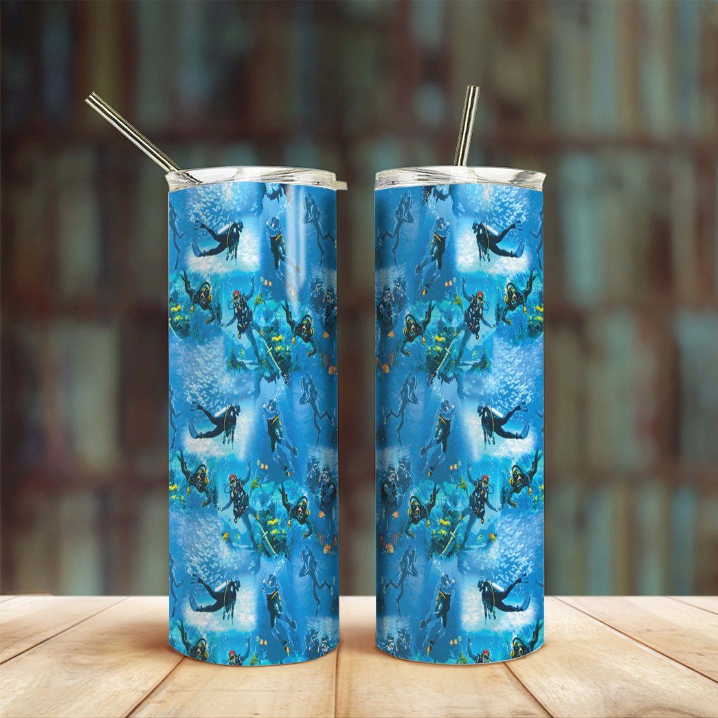 Hawaiian Friends Tumbler / Cute Blue Alien Tumbler / Cute 