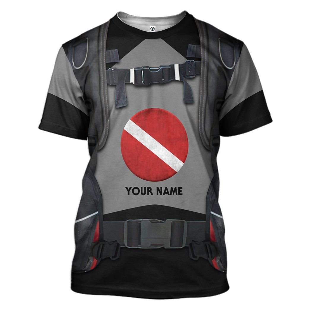 Gearhuman 3D Scuba Diving Suit Custom Name Tshirt Hoodie Apparel GW18014 3D Apparel T-Shirt S 