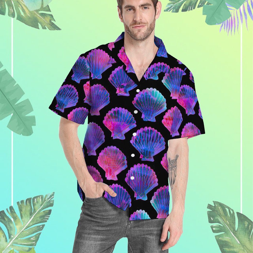 Gearhuman 3D Sea Shell Hawaii Shirt ZC0306216 Hawai Shirt 