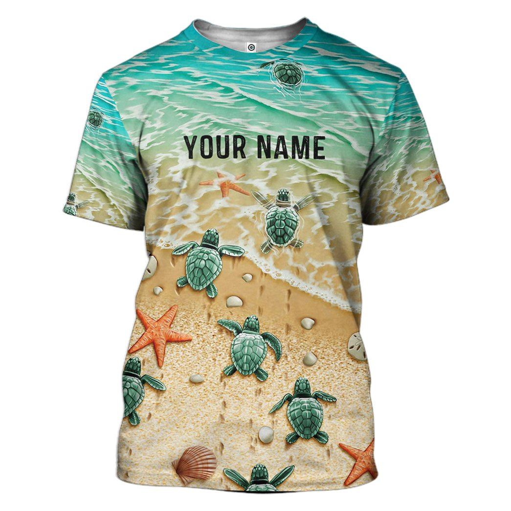 Gearhuman 3D Sea Turtle Custom Name Tshirt Hoodie Apparel GB20016 3D Apparel T-Shirt S 