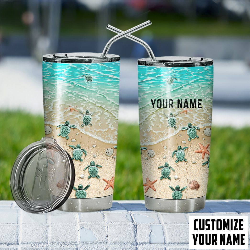 Gearhuman 3D Sea Turtle Custom Name Tumbler GB20015 Tumbler 