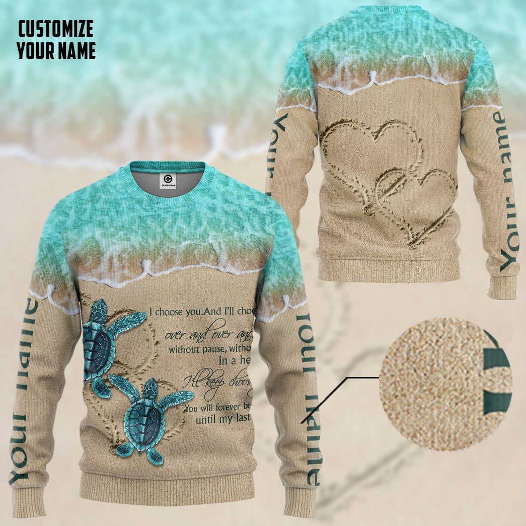 Sea turtle t-shirt with personalized name