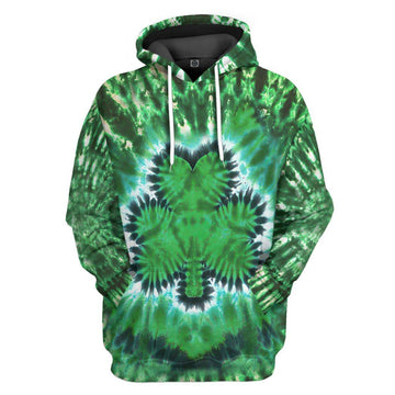 Gearhumans 3D Shamrock Tie Dye Custom Tshirt Hoodie Apparel