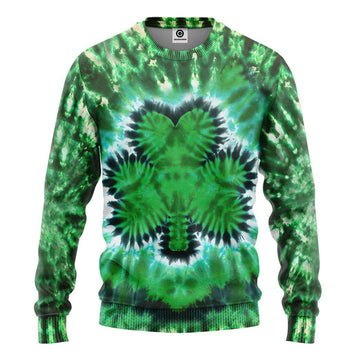 Gearhumans 3D Shamrock Tie Dye Custom Tshirt Hoodie Apparel