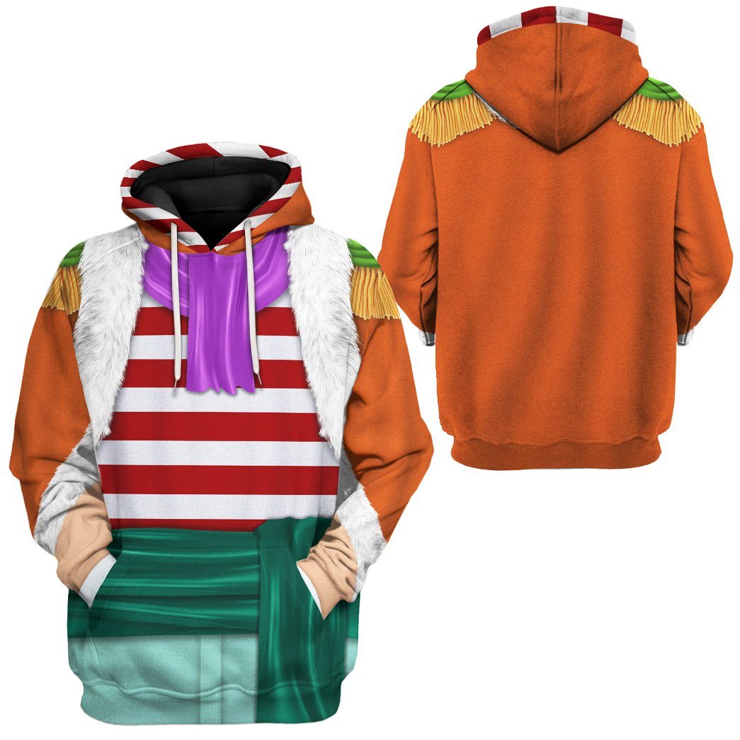 Gearhuman 3D Shichibukai Buggy One Piece Costume Custom Tshirt Hoodie Apparel GK15126 3D Apparel 