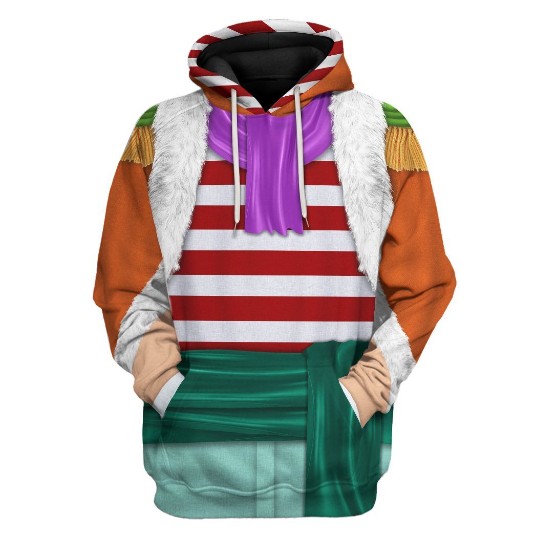 Gearhuman 3D Shichibukai Buggy One Piece Costume Custom Tshirt Hoodie Apparel GK15126 3D Apparel Hoodie S 