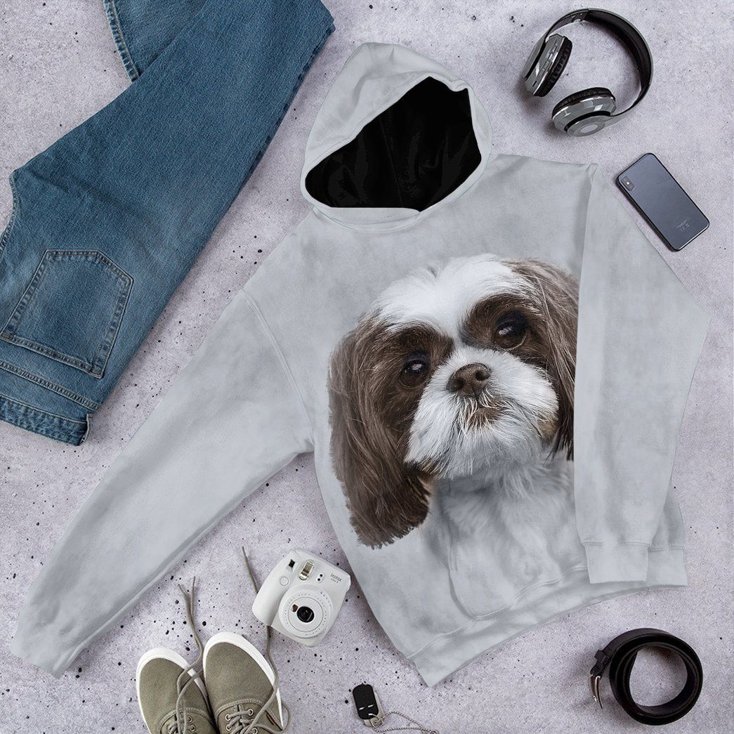 Gearhuman 3D Shih Tzu Dog Tshirt Hoodie Apparel GV05038 3D Apparel