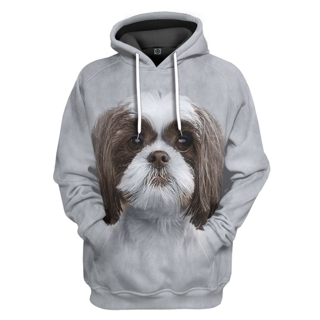 Gearhuman 3D Shih Tzu Dog Tshirt Hoodie Apparel GV05038 3D Apparel Hoodie S