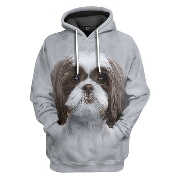 Gearhumans 3D Shih Tzu Dog Tshirt Hoodie Apparel