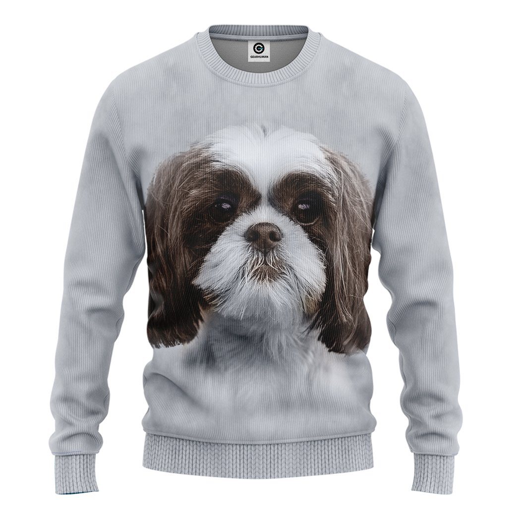 Gearhuman 3D Shih Tzu Dog Tshirt Hoodie Apparel GV05038 3D Apparel Long Sleeve S