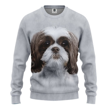 Gearhumans 3D Shih Tzu Dog Tshirt Hoodie Apparel