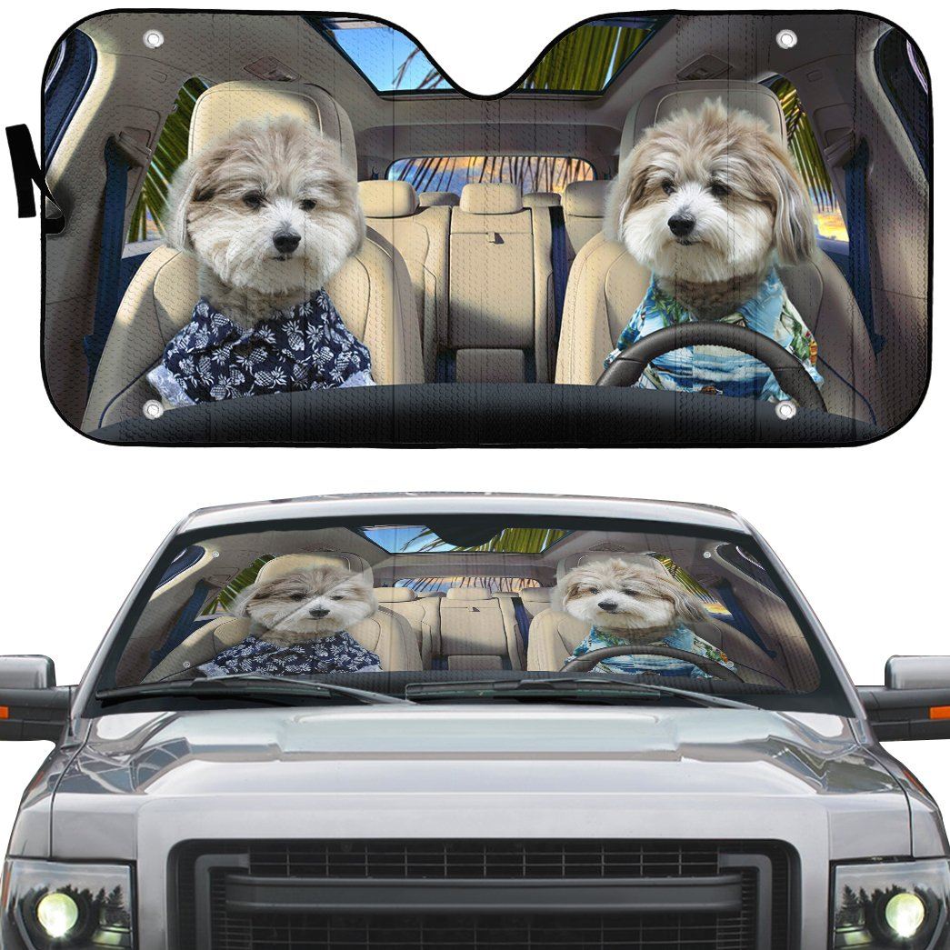 Gearhuman 3D Shih Tzu Puppies Custom Car Auto Sunshade GV141012 Auto Sunshade 