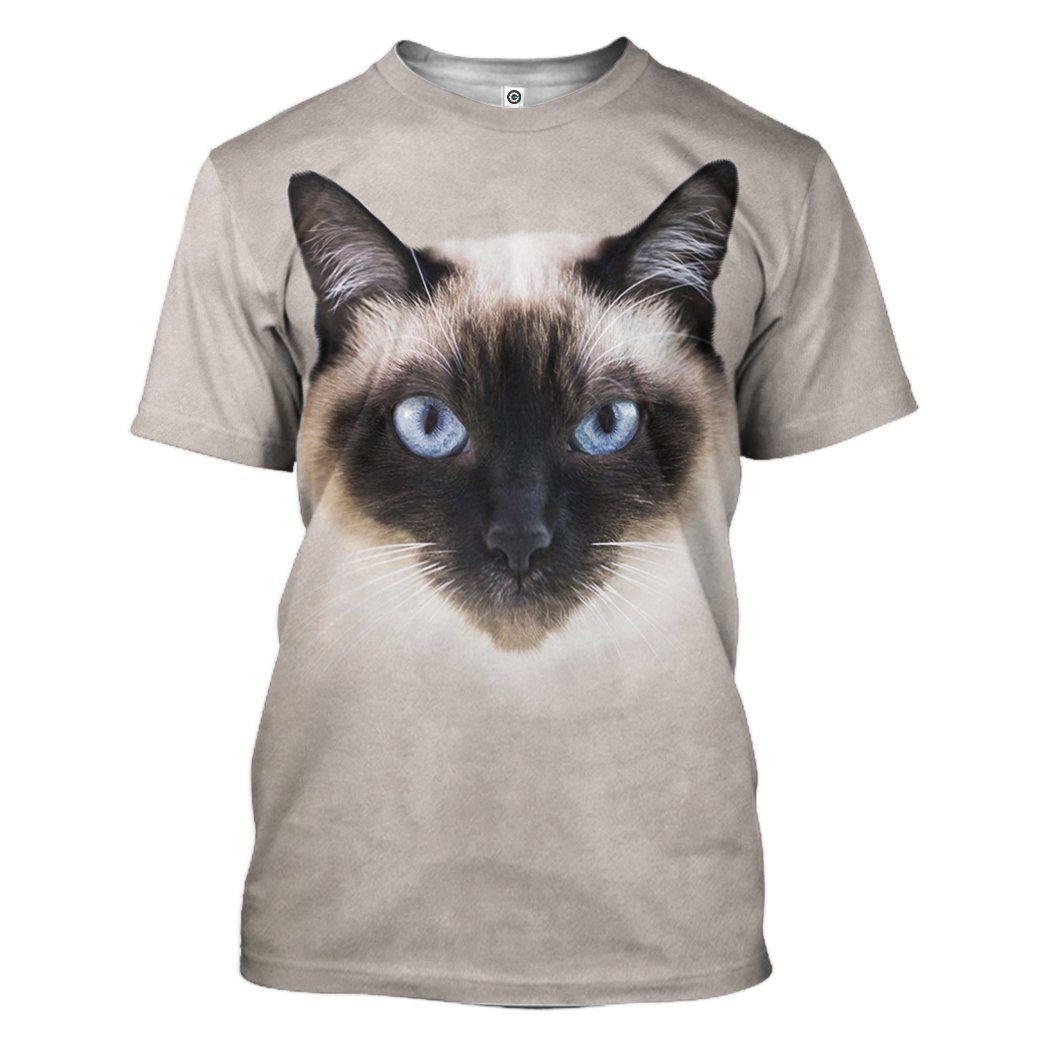 Gearhuman 3D Siamese Cat Tshirt Hoodie Apparel ZL21121 3D Apparel T-Shirt S 