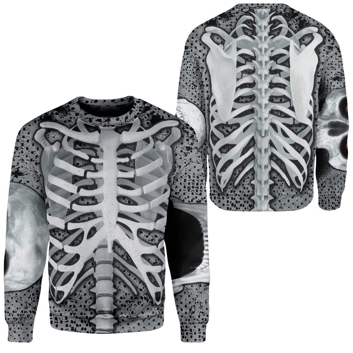 GearHuman 3D Skeleton Hoodie TShirt Apparel SK-QM29111919 3D Custom Fleece Hoodies 