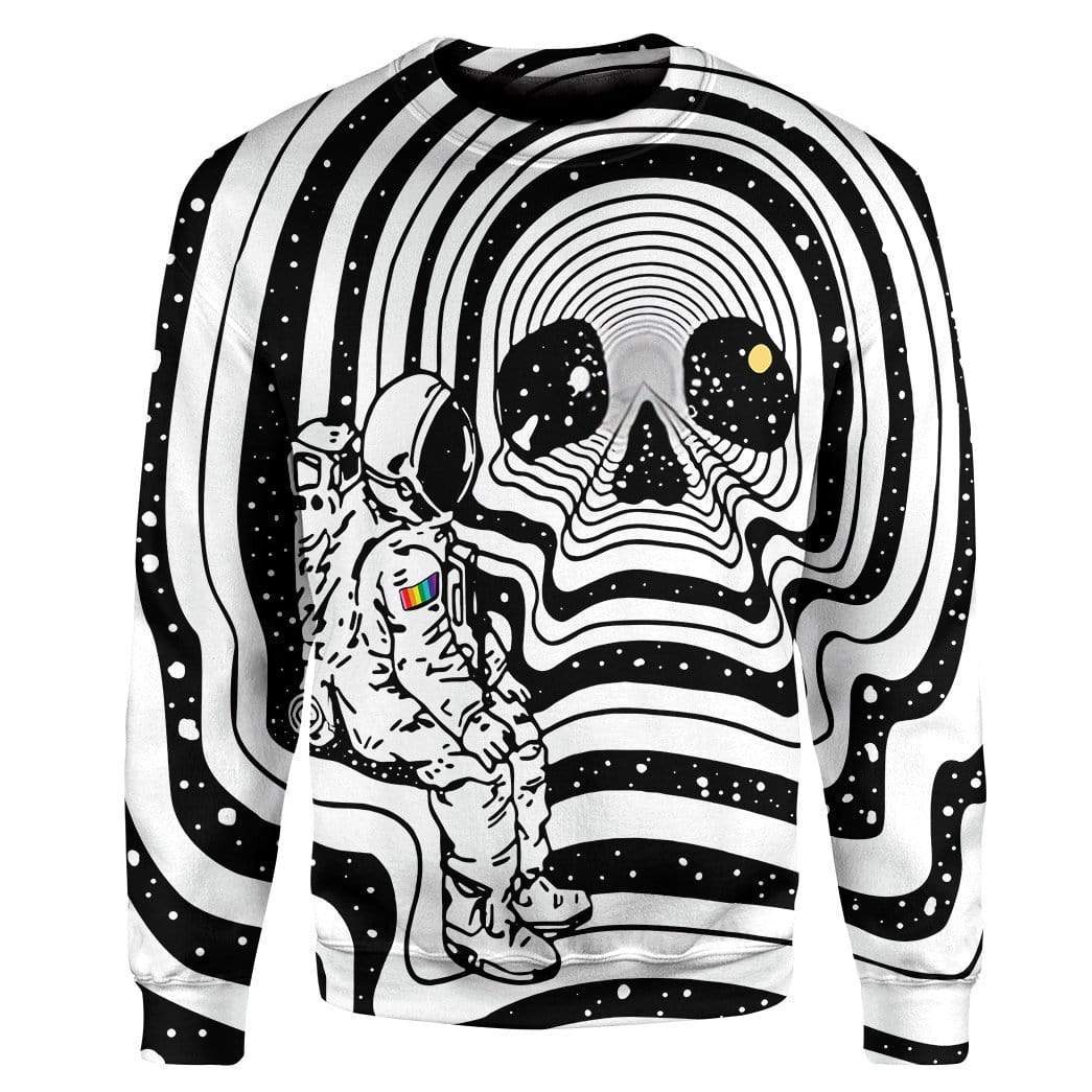 Gearhuman 3D Skull Astronaut Custom T-Shirts Hoodies Apparel GL-DT1002206 3D Custom Fleece Hoodies Long Sleeve S 