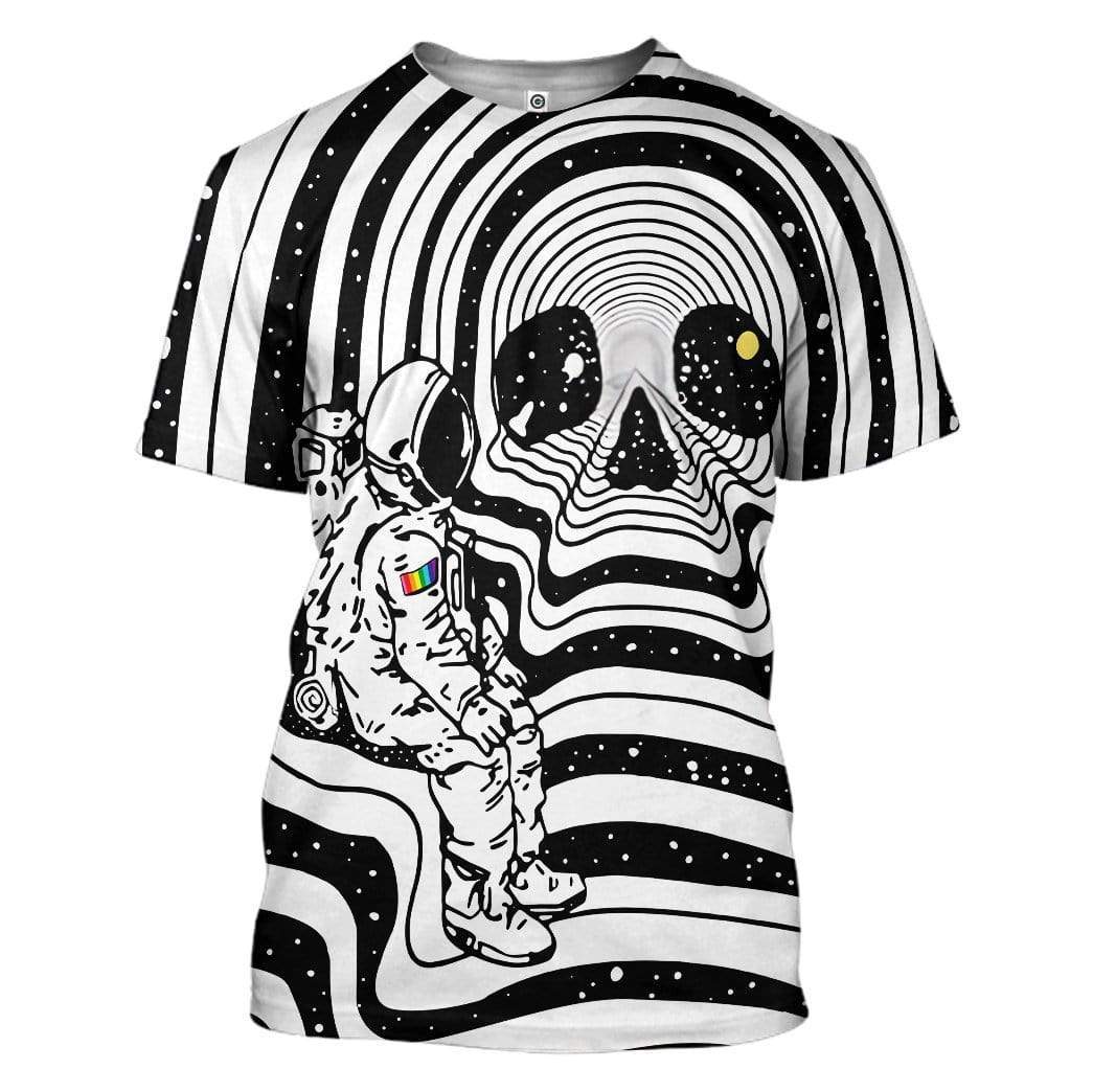 Gearhuman 3D Skull Astronaut Custom T-Shirts Hoodies Apparel GL-DT1002206 3D Custom Fleece Hoodies T-Shirt S 