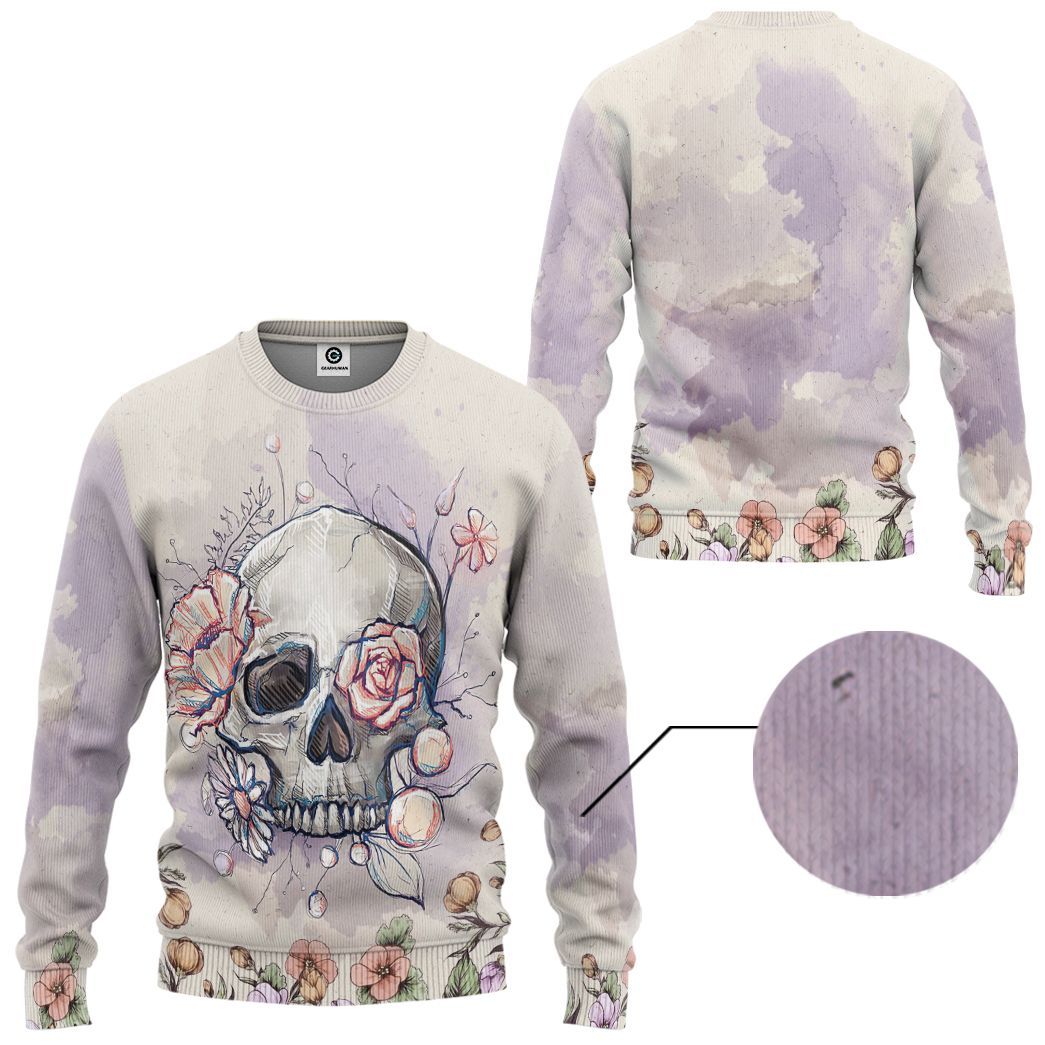 Gearhuman 3D Skull Custom Tshirt Hoodie Apparel CB061122 3D Apparel 