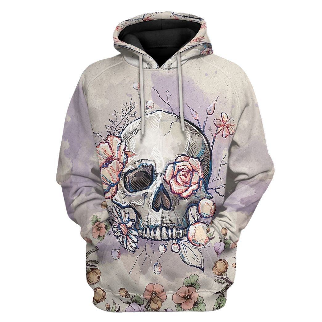 Gearhuman 3D Skull Custom Tshirt Hoodie Apparel CB061122 3D Apparel Hoodie S 