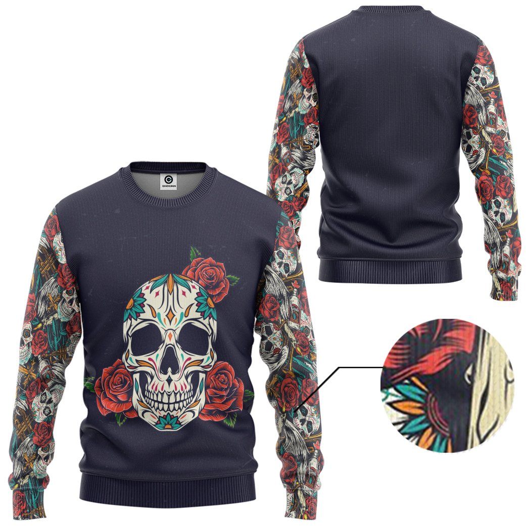 Gearhuman 3D Skull Custom Tshirt Hoodie Apparel GB091112 3D Apparel 