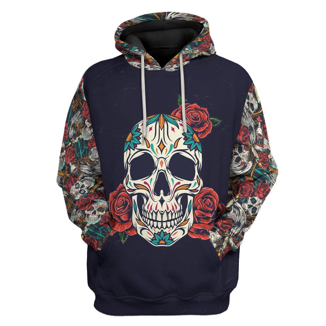 Gearhuman 3D Skull Custom Tshirt Hoodie Apparel GB091112 3D Apparel Hoodie S 