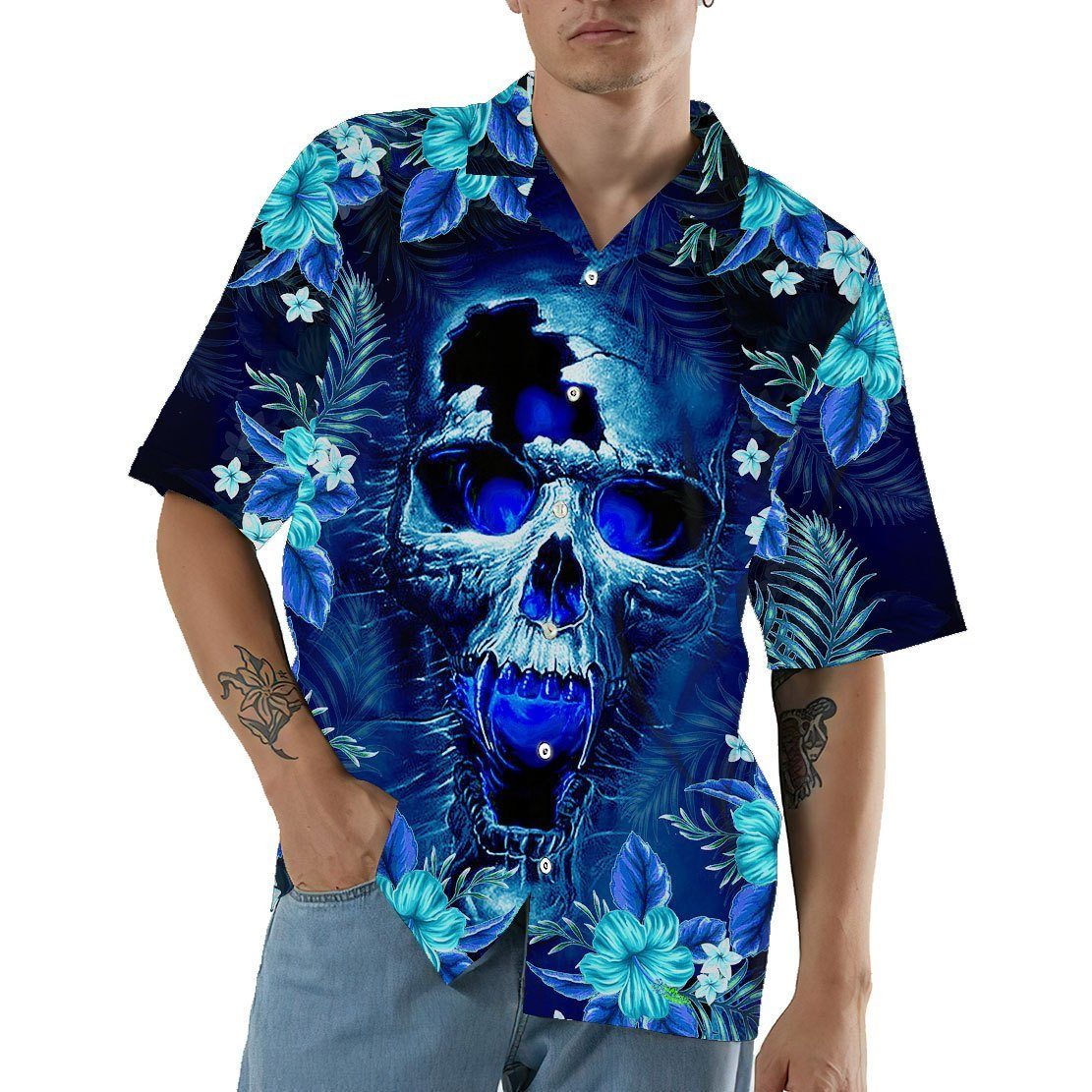 Gearhuman 3D Skull Hawaii Shirt ZZ1006211 Hawai Shirt 