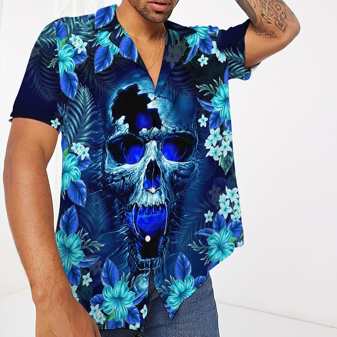 Gearhuman 3D Skull Hawaii Shirt ZZ1006211 Hawai Shirt 