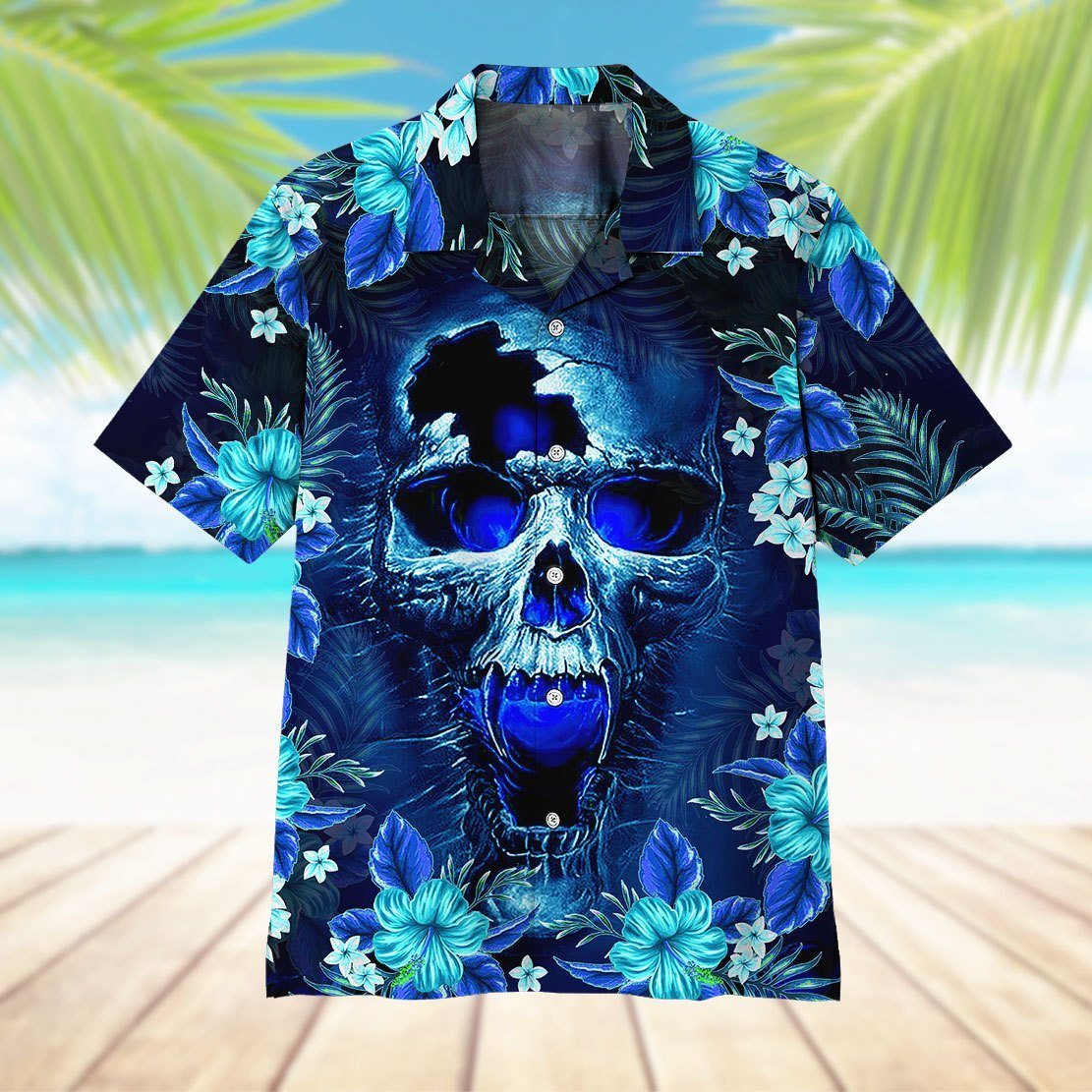 Gearhuman 3D Skull Hawaii Shirt ZZ1006211 Hawai Shirt 