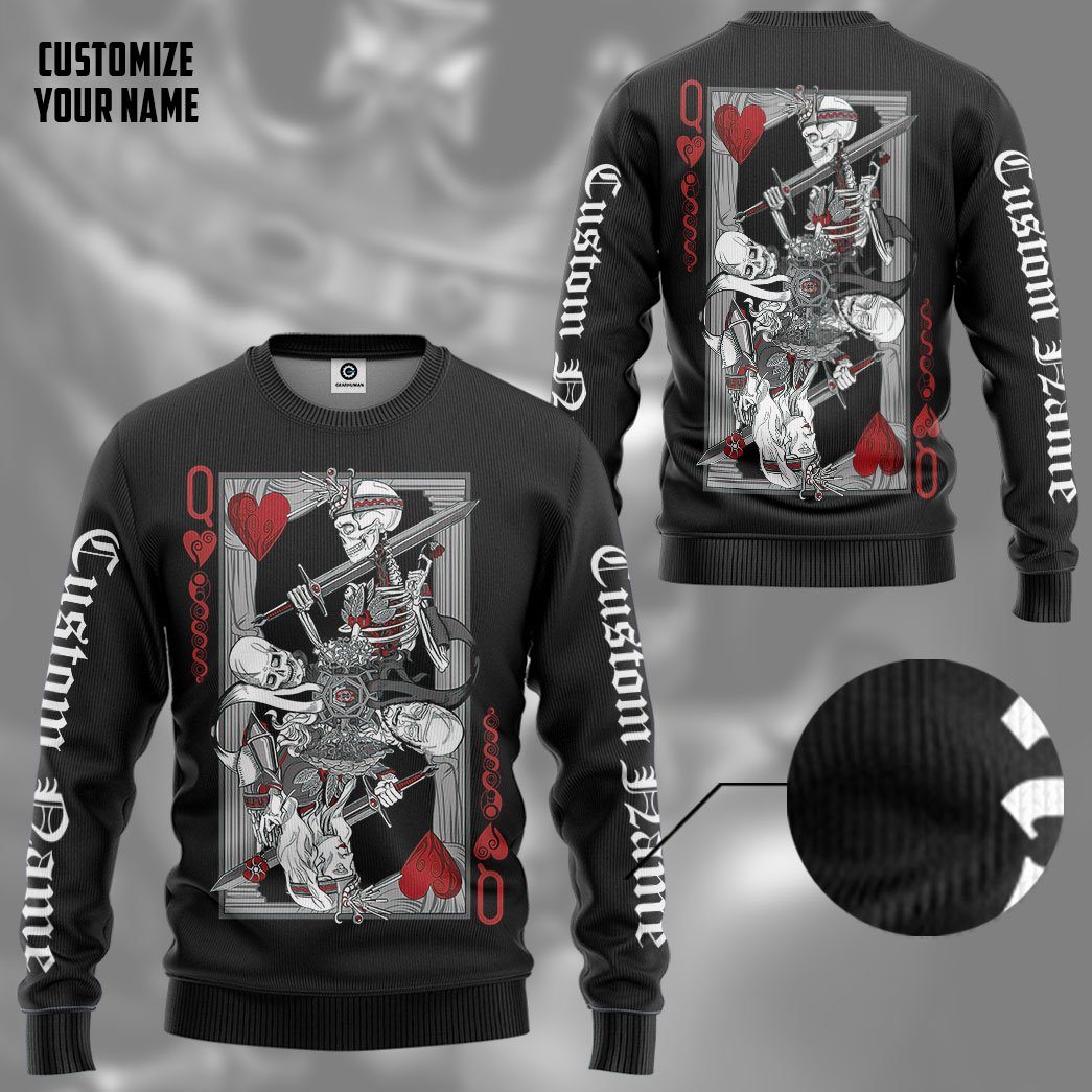 Gearhuman 3D Skull His Queen Custom Tshirt Hoodie Apparel GK18014 3D Apparel 