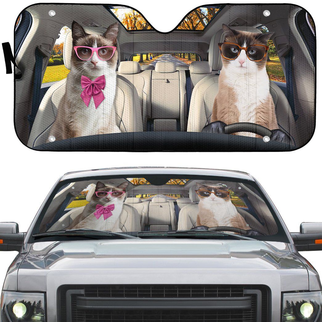 Gearhuman 3D Snowshoe Cat Auto Car Sunshade GV03031 Auto Sunshade