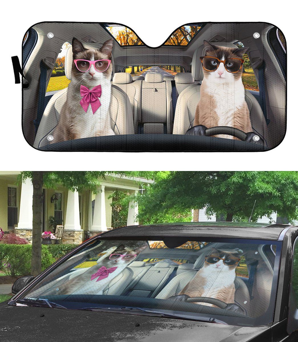 Gearhuman 3D Snowshoe Cat Auto Car Sunshade GV03031 Auto Sunshade