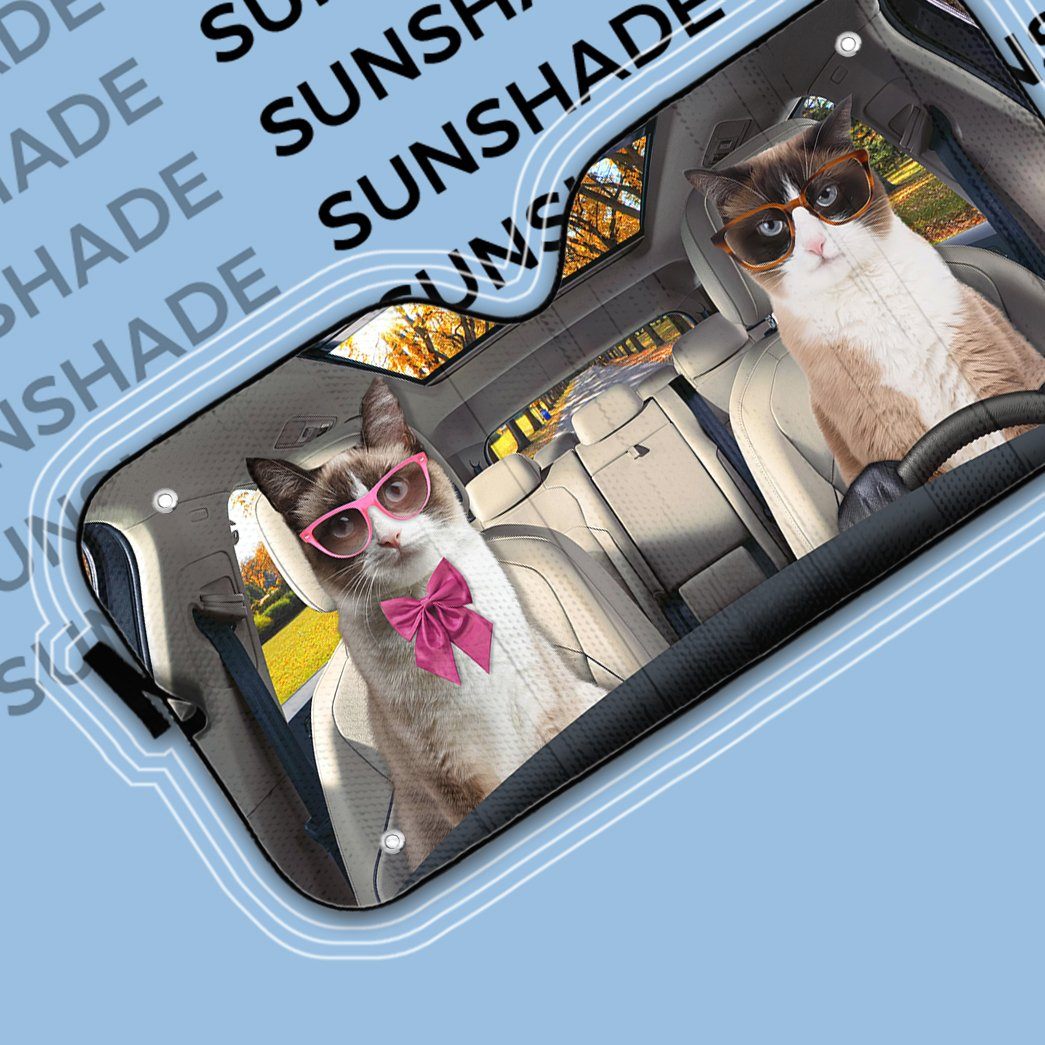 Gearhuman 3D Snowshoe Cat Auto Car Sunshade GV03031 Auto Sunshade