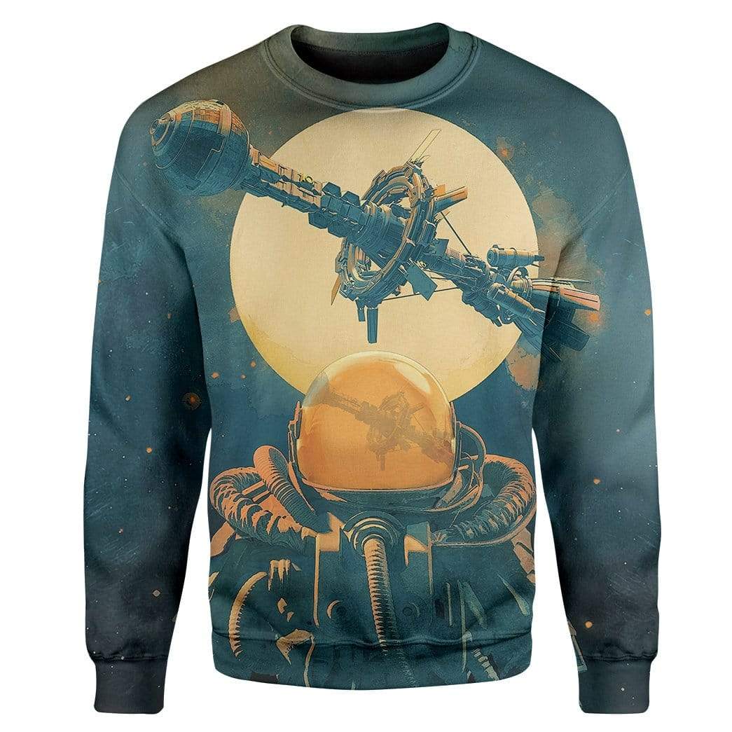 Gearhuman 3D Space Astronaut Custom T-Shirts Hoodies Apparel A17023 3D Custom Fleece Hoodies Long Sleeve S 