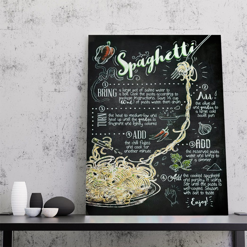 Gearhuman 3D Spaghetti Recipe Canvas GK26026 Canvas